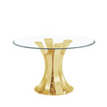 Table à manger JUDITH RONDE GOLD TRANSPARENT 120cm