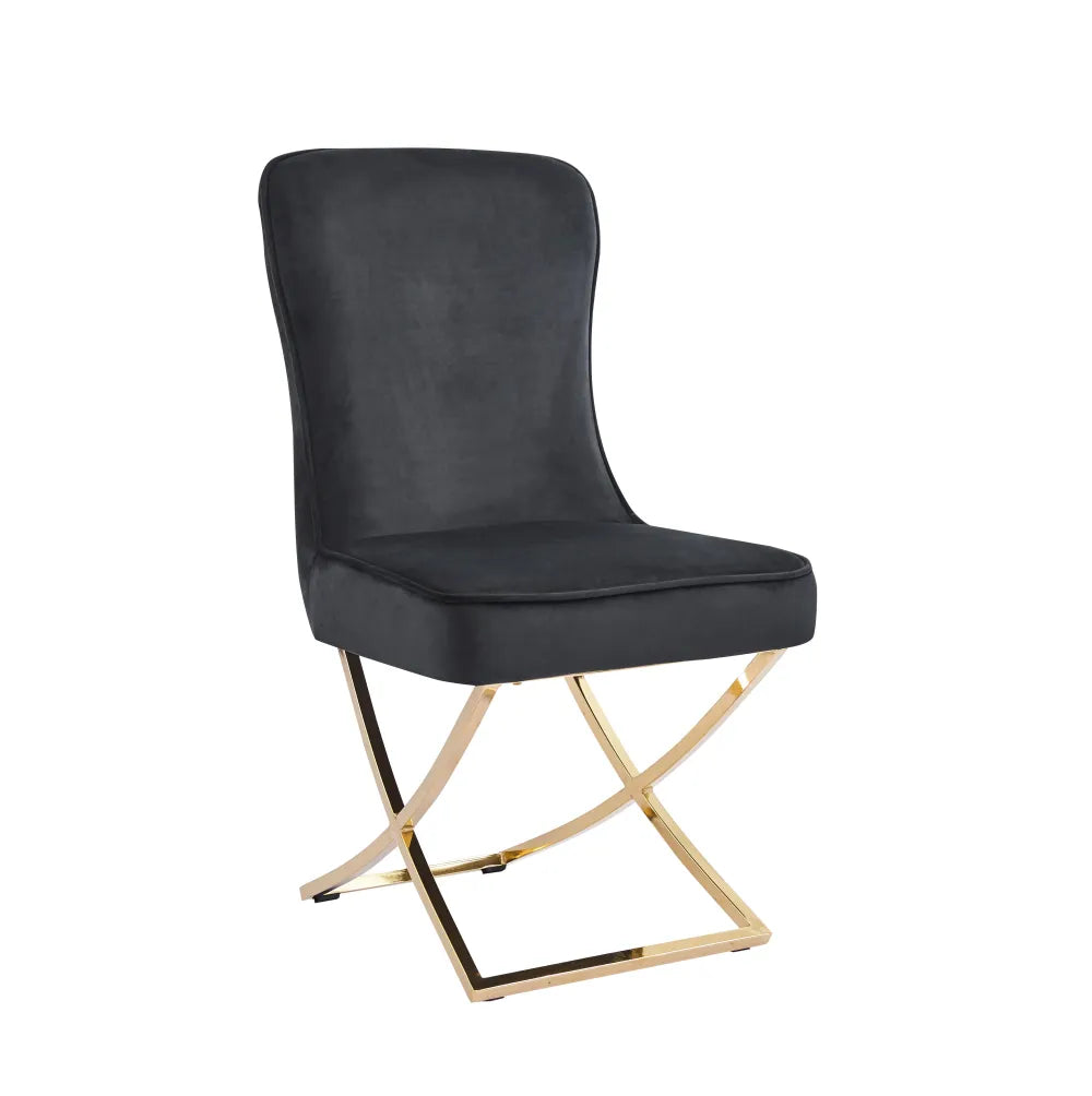 Chaise JOSEPHINE pied GOLD assise BEIGE et NOIR