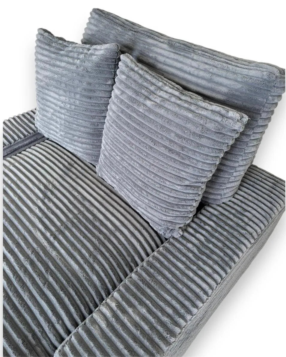 Canapé Célia MOELLEUX en tissus  GRIS 180x135cm