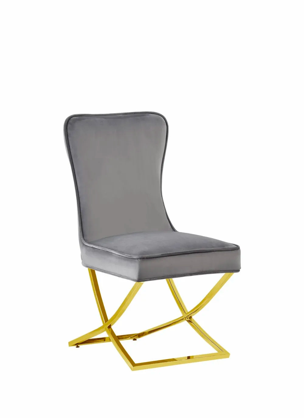 Chaise GABRIELLE GOLD velours BEIGE, TAUPE, ANTHRACITE et NOIR