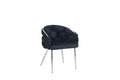 Chaise BALLON pied chrome velours NOIR, BEIGE et TAUPE