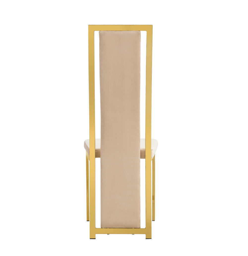Lot de 6 chaises Dana velours contour Gold #couleur_beige