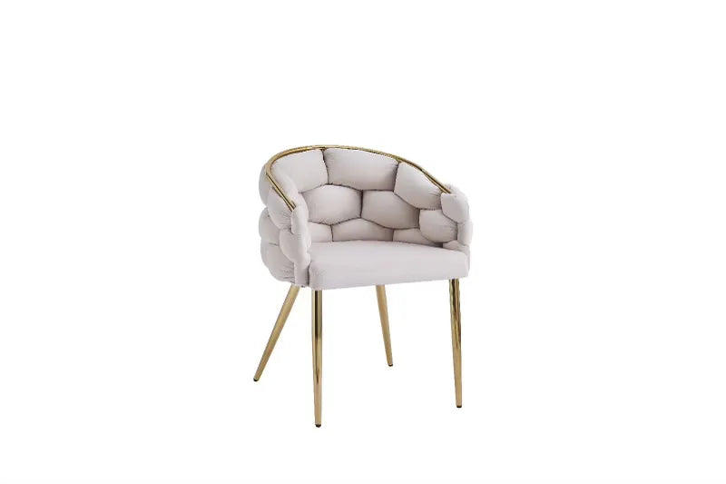 Chaise BALLON pied GOLD velours NOIR, TAUPE, BEIGE  et ANTHRACITE