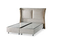 Lit LYNDA coffre velours taupe bordure doré 160x200cm