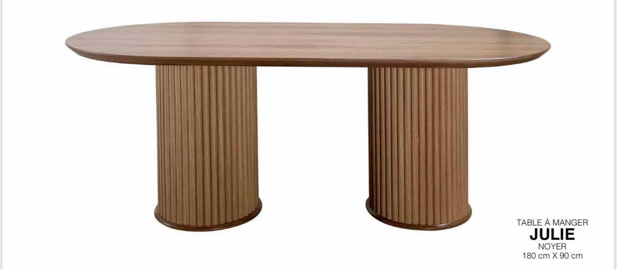 Table à manger JULIE couleur NOIR, NOYER, LAQUE-TAUPE, BLANC 180x90cm