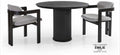Table à manger EMILIE RONDE NOIR  et NOYER diamètre 110cm
