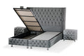 LIT COFFRE CLOUTE GRIS  160x200cm