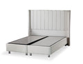 Lit TOKYO coffre velours BEIGE et ANTHRACITE 160x200cm