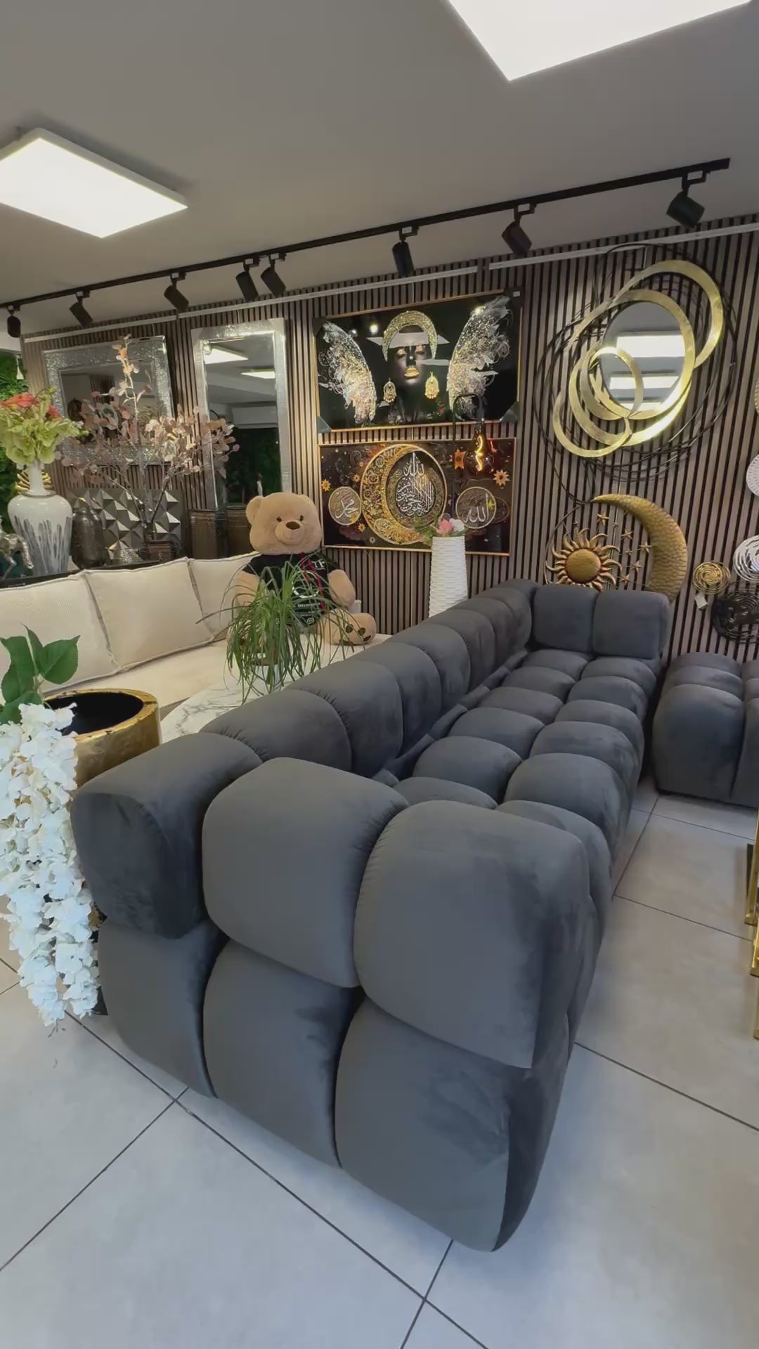Canapé RITZ MODULABLE 3 + 1 3D BEIGE ET NOIR