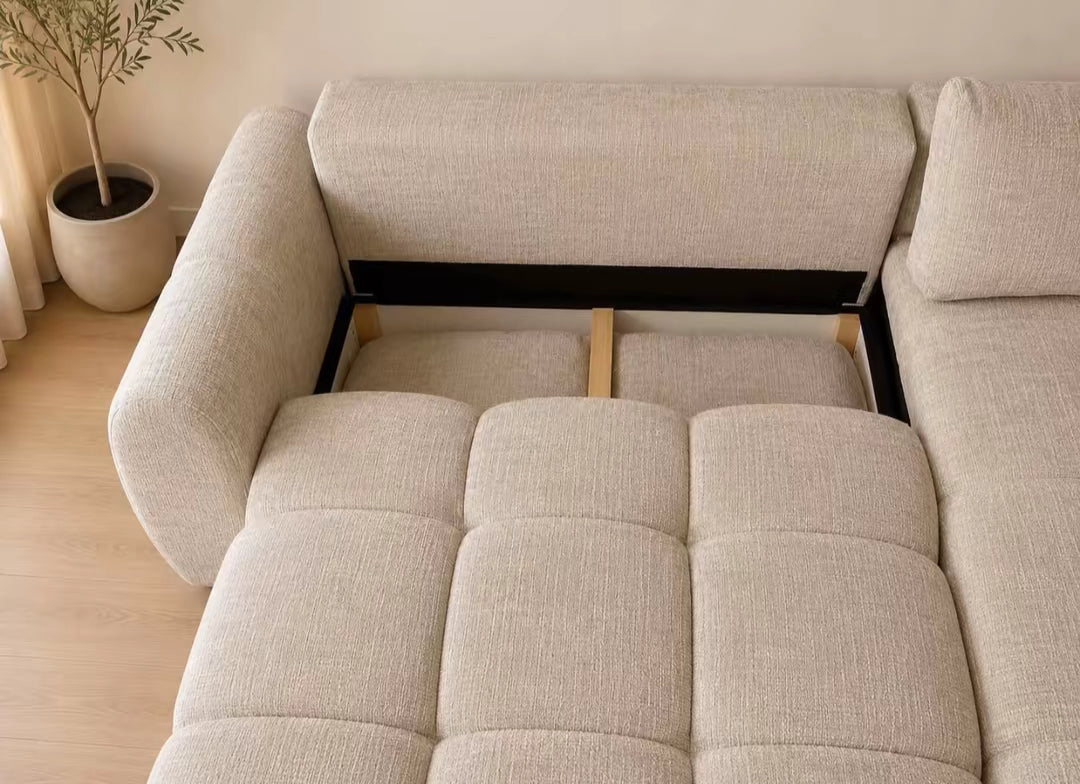CANAPÉ D'ANGLE LÉO CONVERTIBLE COFFRE DE RANGEMENT