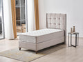 Lit ALBA COFFRE GRIS ET BEIGE 90x190cm