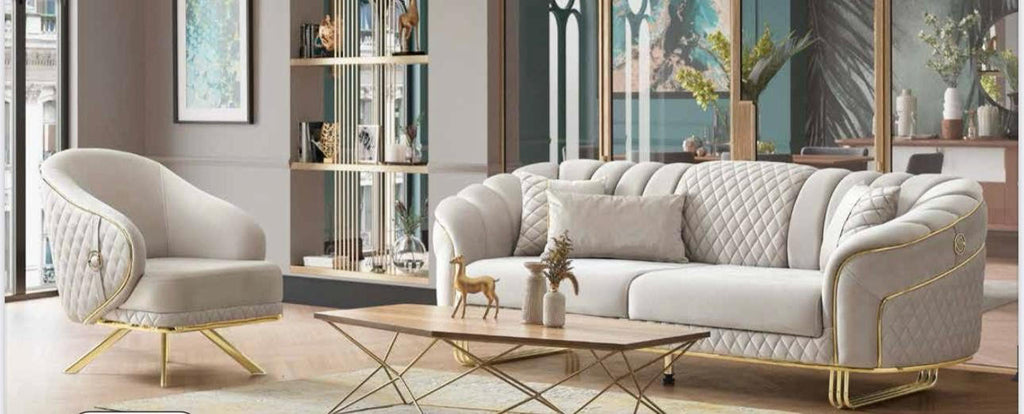 Salon SULTAN 3+2+1 ANTHRACITE et TAUPE