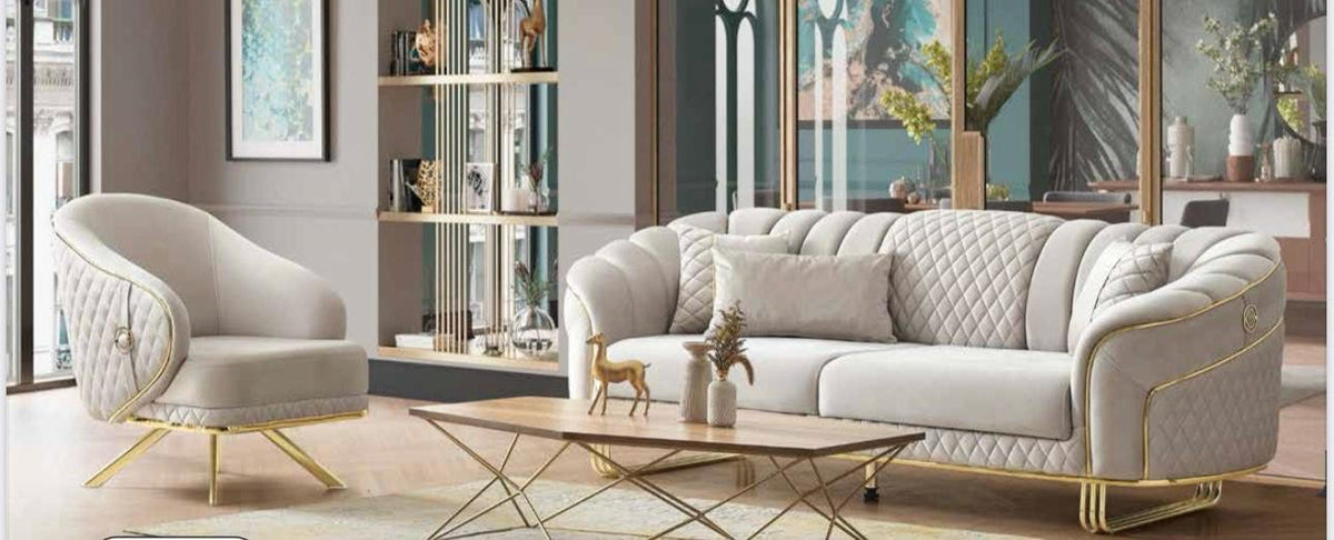 Salon SULTAN 3+2+1 ANTHRACITE et TAUPE
